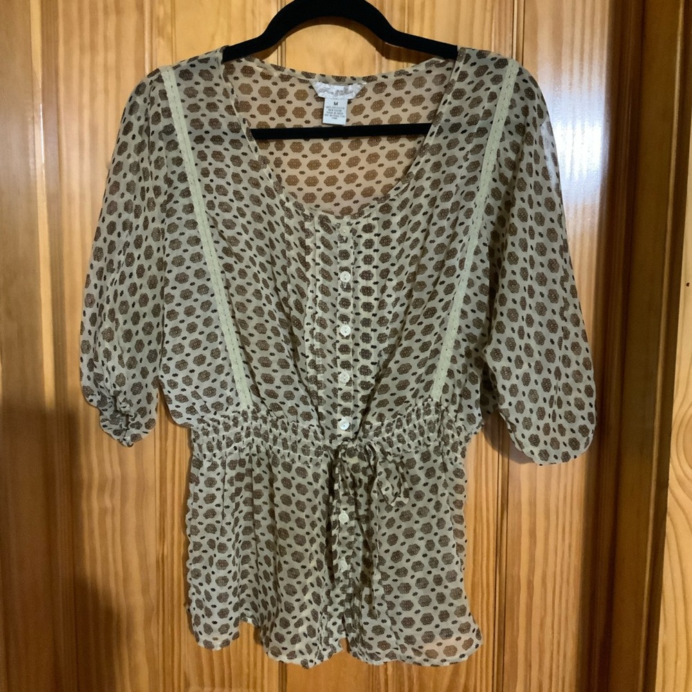 3/4 sleeve blousy boho layering top